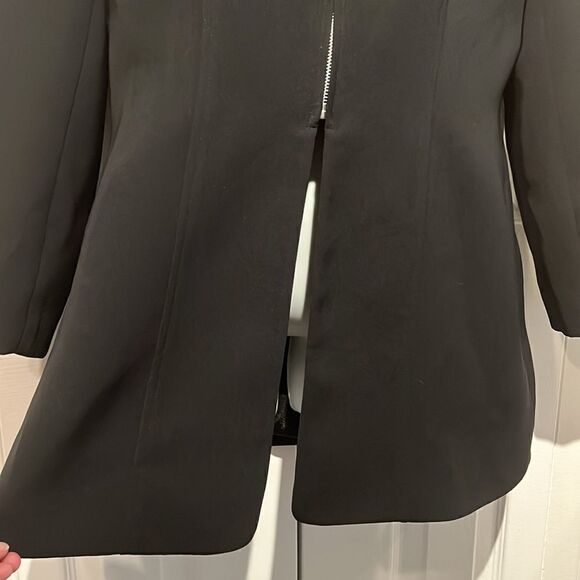 Wayne Clark Black Lined Half Zip Blazer Size 10 - Picture 6 of 12